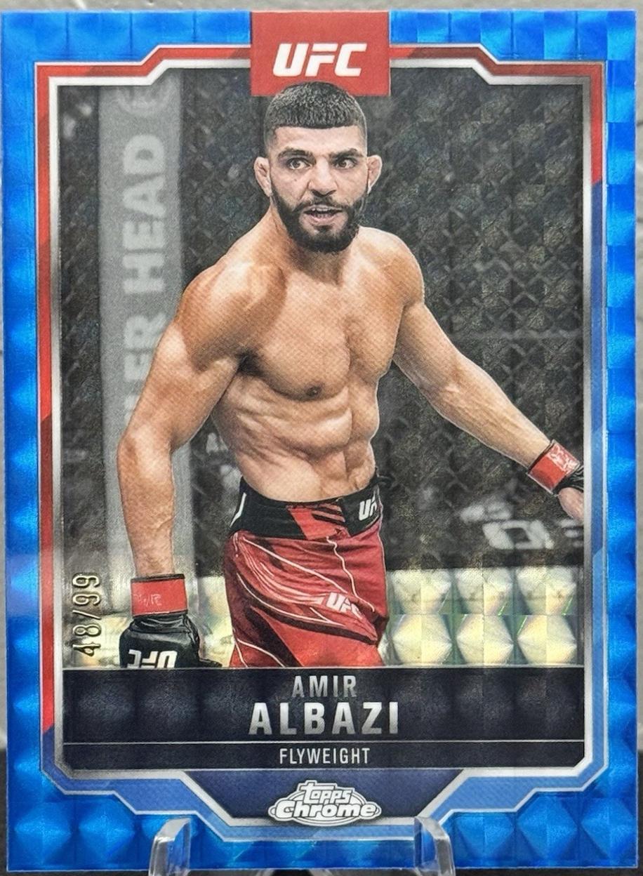 Amir Albazi 2025 Topps Chrome UFC Base #175 Blue Geometric Refractor