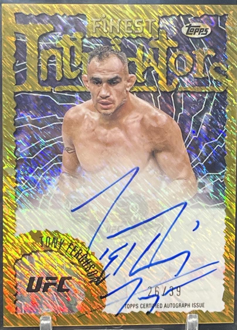 Tony Ferguson 2024 Topps Finest UFC Intimidators Autographs #IA-TFN Gold Shimmer Refractor