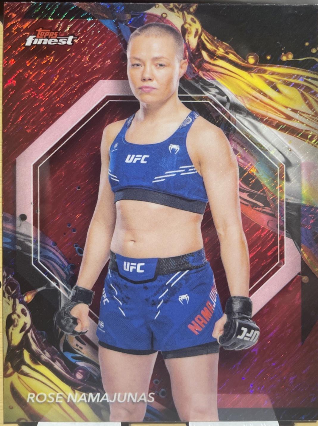 Rose Namajunas 2024 Topps Finest UFC Base Uncommon #108 Red Shimmer Refractor
