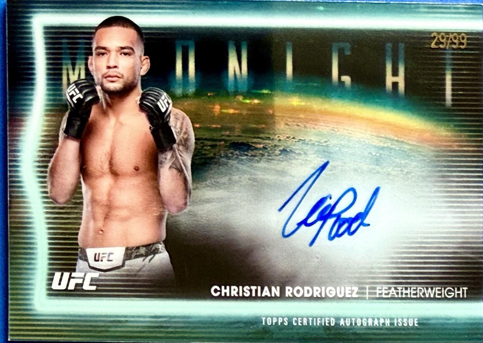 Christian Rodriguez 2025 Topps Midnight UFC Horizon Signatures #HNS-CR Moonrise