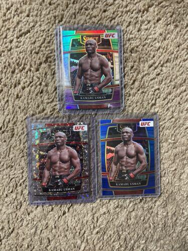 Kamaru Usman 2022 Panini Select UFC Premier Level #101 Green and Purple