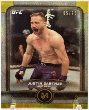 Justin Gaethje 2019 Topps UFC Museum Collection Base #45 Gold