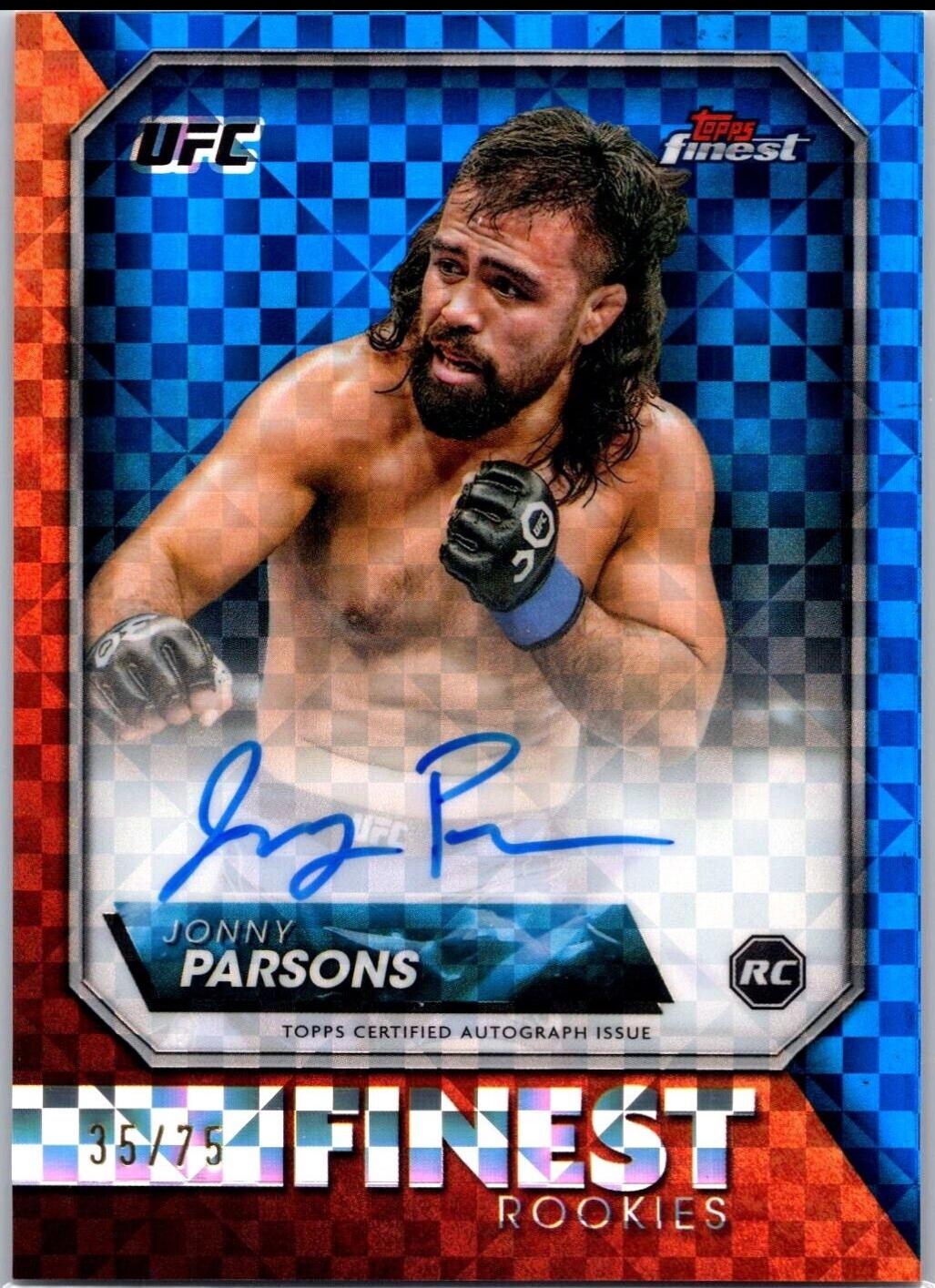 Jonny Parsons 2024 Topps Finest UFC Rookie Finest Autographs #RFA-JP Blue Checkerboard Refractor