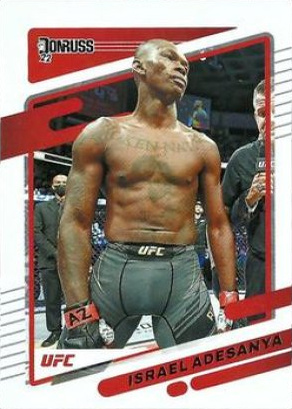 Israel Adesanya 2022 Panini Donruss UFC Base #11 Holo Black Laser