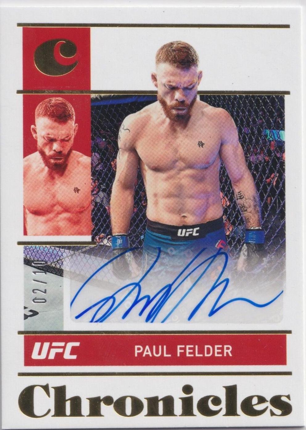 Paul Felder 2022 Panini Chronicles UFC Chronicles Signatures #34 Gold