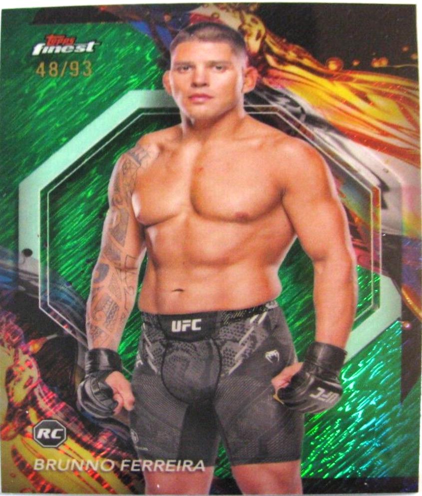 Brunno Ferreira 2024 Topps Finest UFC Base Uncommon #115 Green Shimmer Refractor