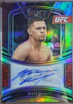 Nate Diaz 2021 Panini Select UFC Signatures #36 Tie Dye Prizms