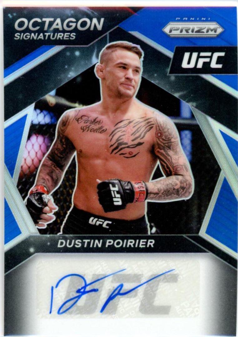 Dustin Poirier 2021 Panini Prizm UFC Octagon Signatures #8 Blue