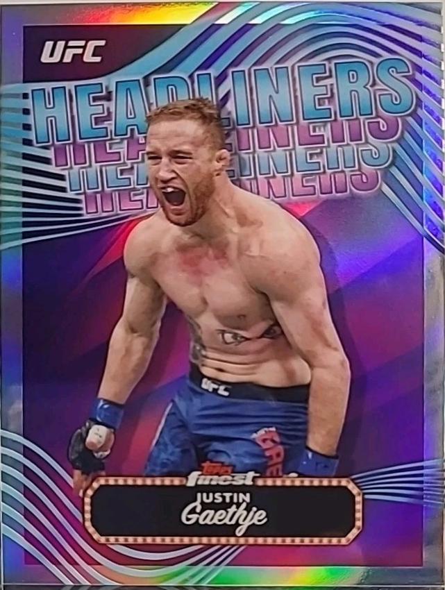 Justin Gaethje 2024 Topps Finest UFC Headliners #HDL-11 Refractor