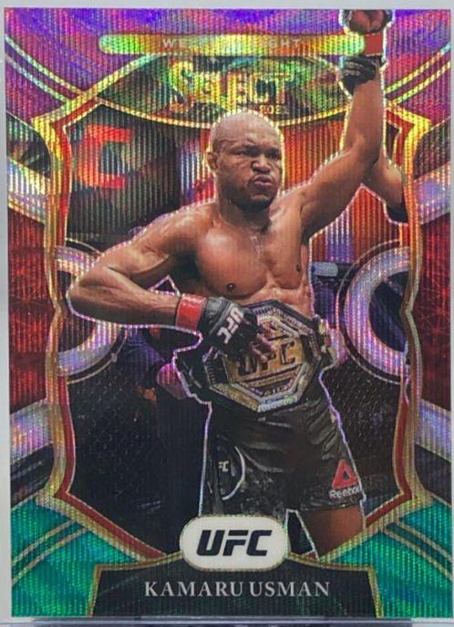 Kamaru Usman 2021 Panini Select UFC Octagonside #228 Tri Color