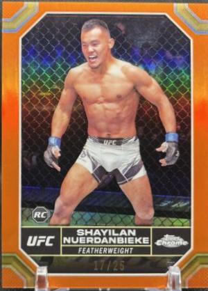 Shayilan Nuerdanbieke 2024 Topps Chrome UFC Base #182 Orange Refractor