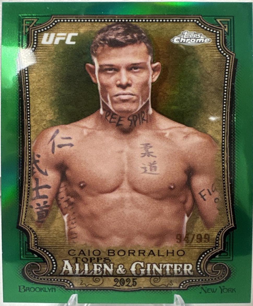 Caio Borralho 2025 Topps Chrome UFC Allen & Ginter #AAG-30 Green Refractor