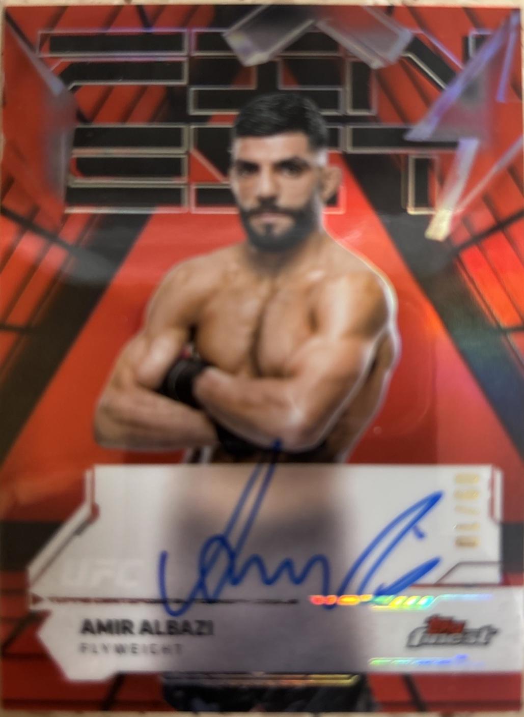 Amir Albazi 2025 Topps Finest UFC Finest Autographs #FA-AA Red Black Vapor Refractor