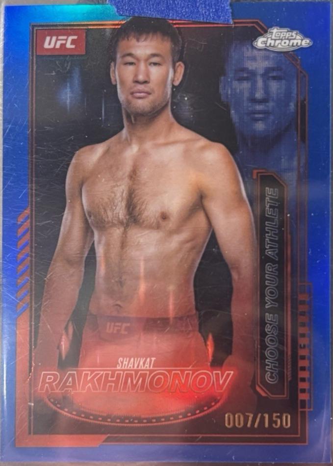 Shavkat Rakhmonov 2025 Topps Chrome UFC Mission Control #MCL-17 Blue Refractor