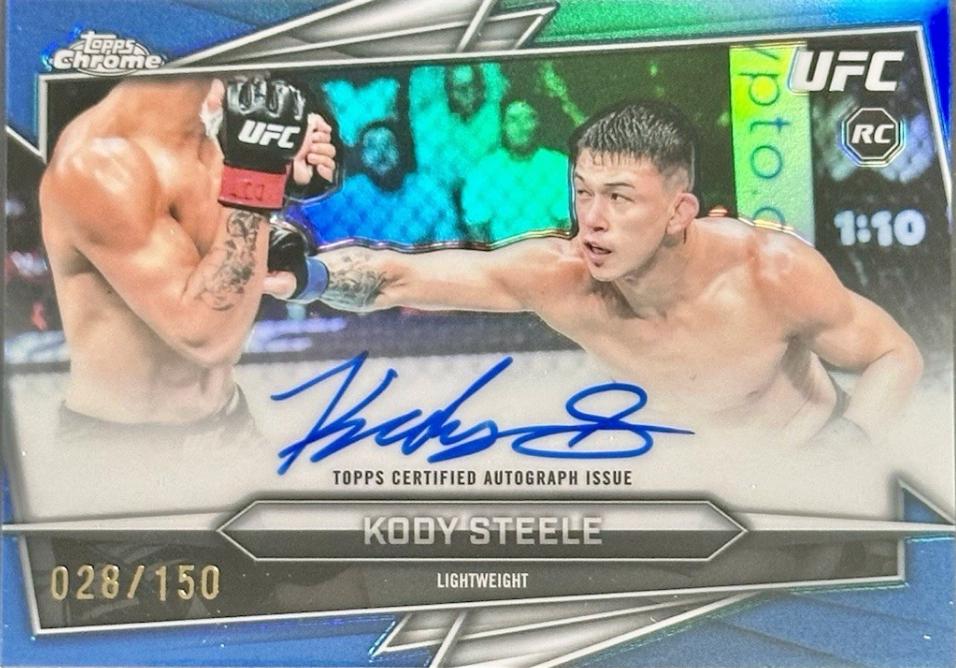 Kody Steele 2026 Topps Chrome UFC Base Autographs #BAV-KS Blue Refractor