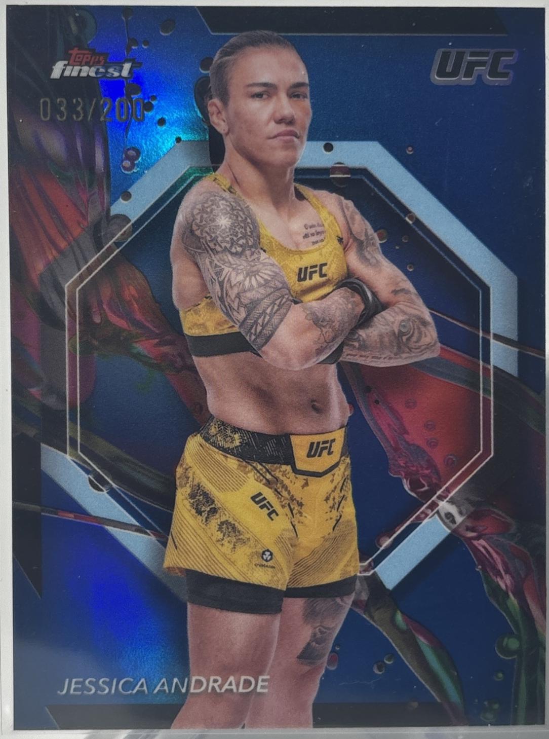 Jessica Andrade 2024 Topps Finest UFC Base Common #97 Blue Refractor