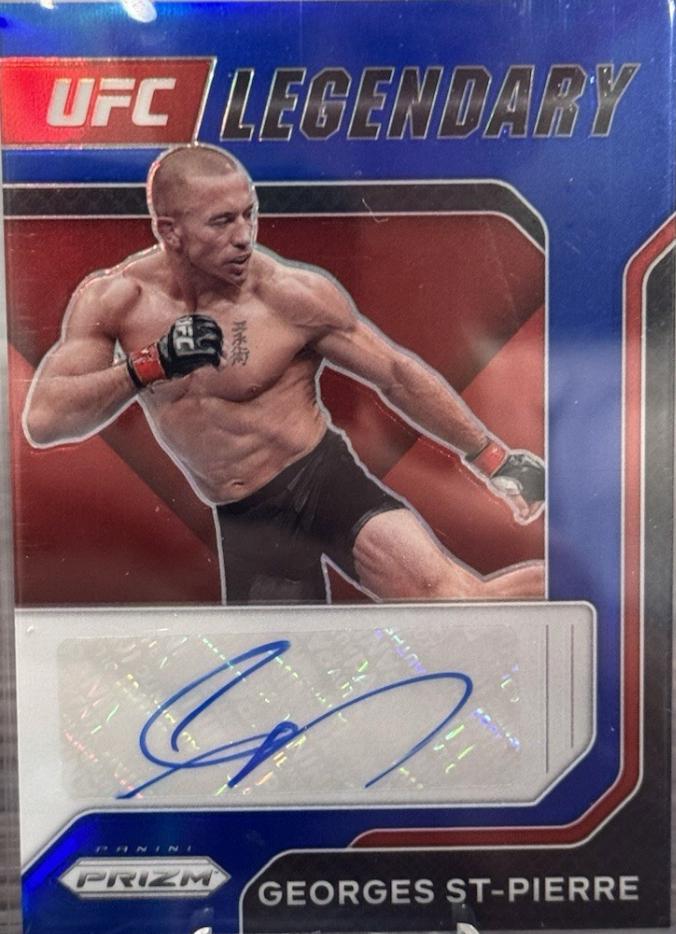 Georges St-Pierre 2022 Panini Prizm UFC Legendary Signatures #7 Blue