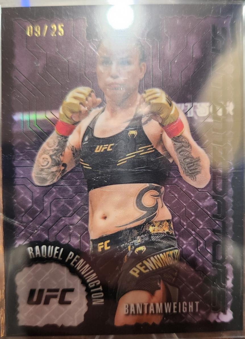 Raquel Pennington 2025 Topps Finest UFC Intimidators #IT-15 Black Refractor