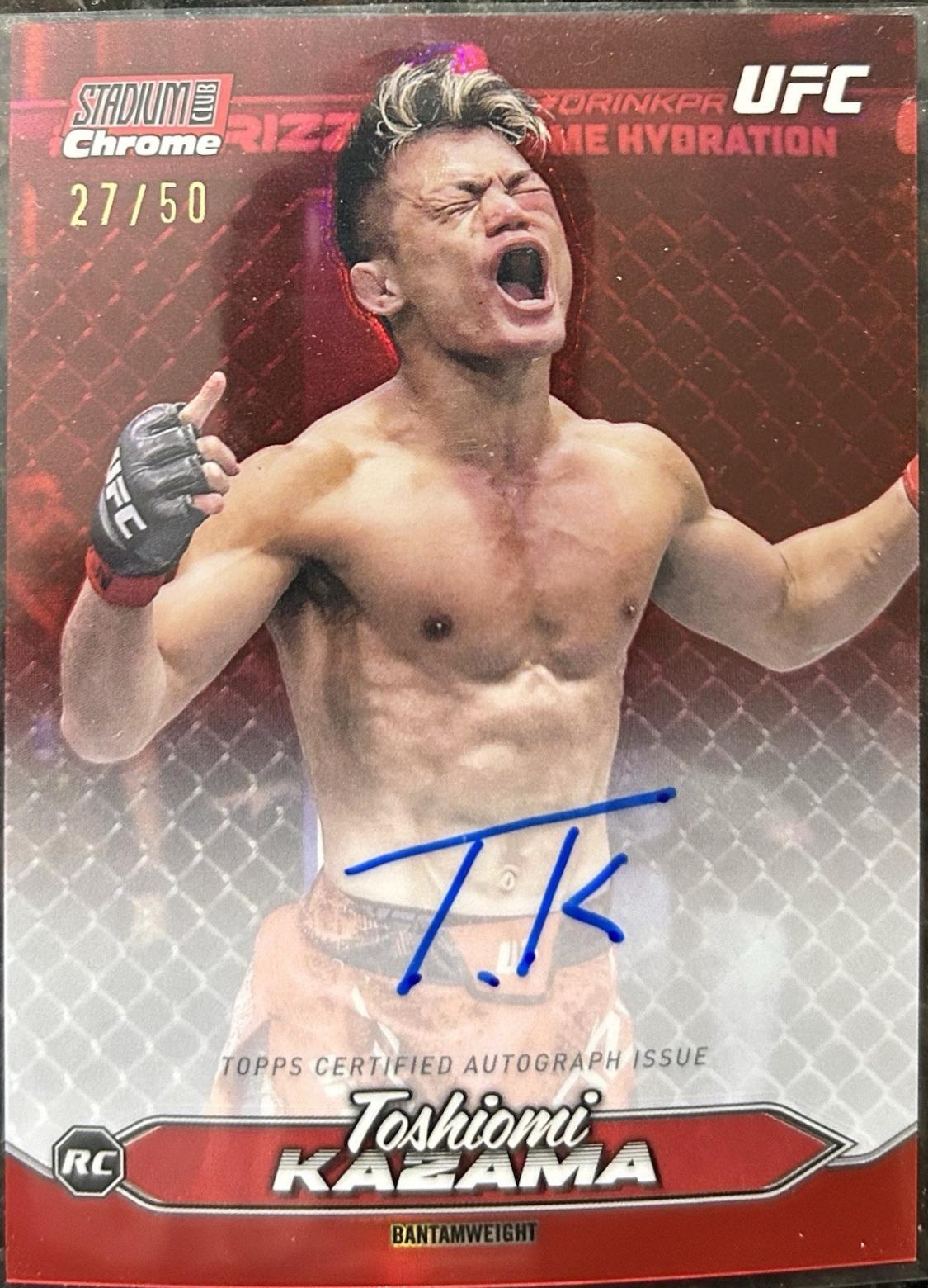Toshiomi Kazama 2025 Topps Stadium Club UFC Chrome Autographs #CAS-TKA Red