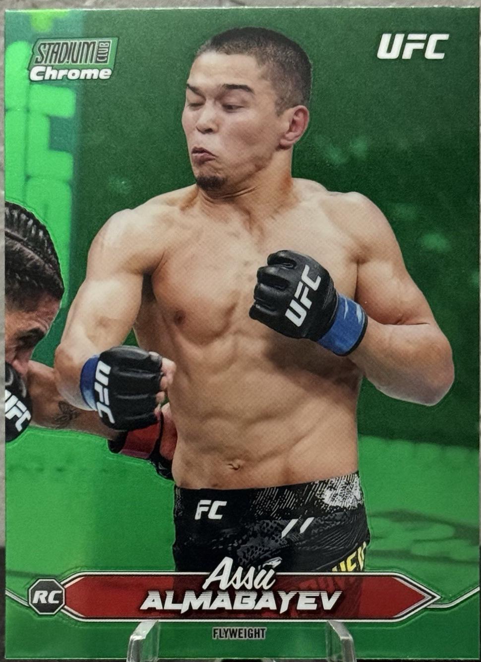 Assu Almabayev 2025 Topps Stadium Club UFC Base Chrome #C-116 Green Refractor