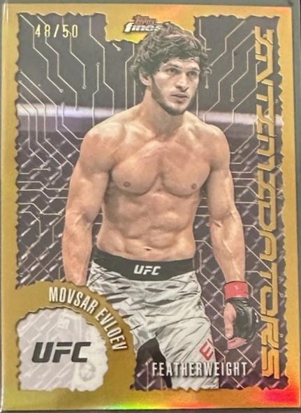 Movsar Evloev 2025 Topps Finest UFC Intimidators #IT-27 Gold Refractor