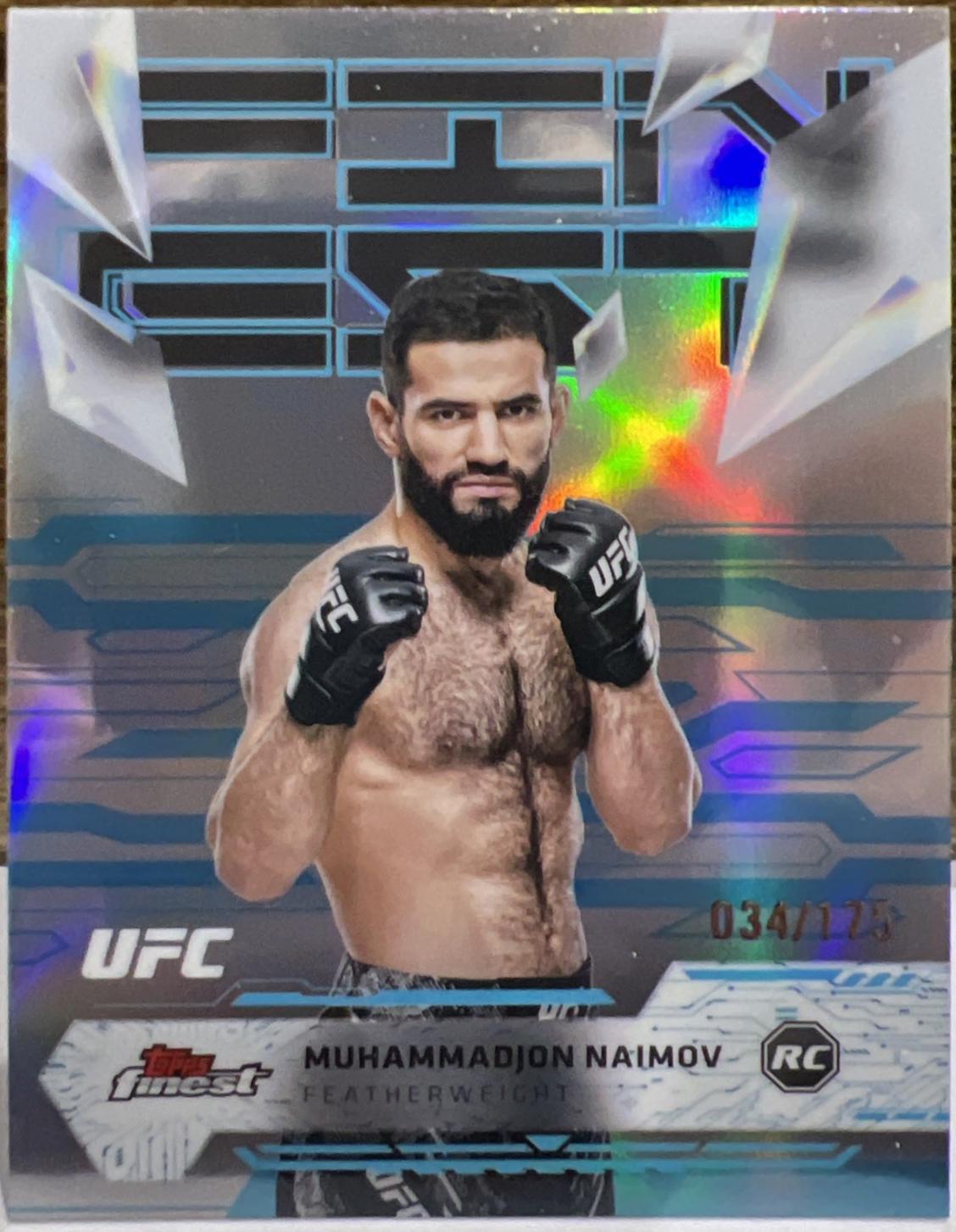 Muhammadjon Naimov 2025 Topps Finest UFC Base Uncommon #182 Blue Refractor
