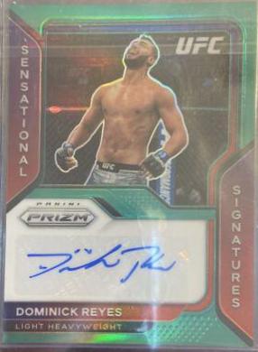Dominick Reyes 2021 Panini Prizm UFC Sensational Signatures #6 Green