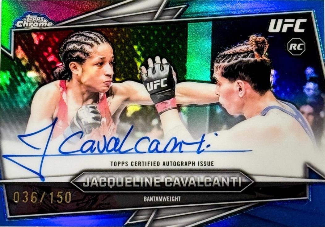 Jacqueline Cavalcanti 2026 Topps Chrome UFC Base Autographs #BAV-JC Blue Refractor