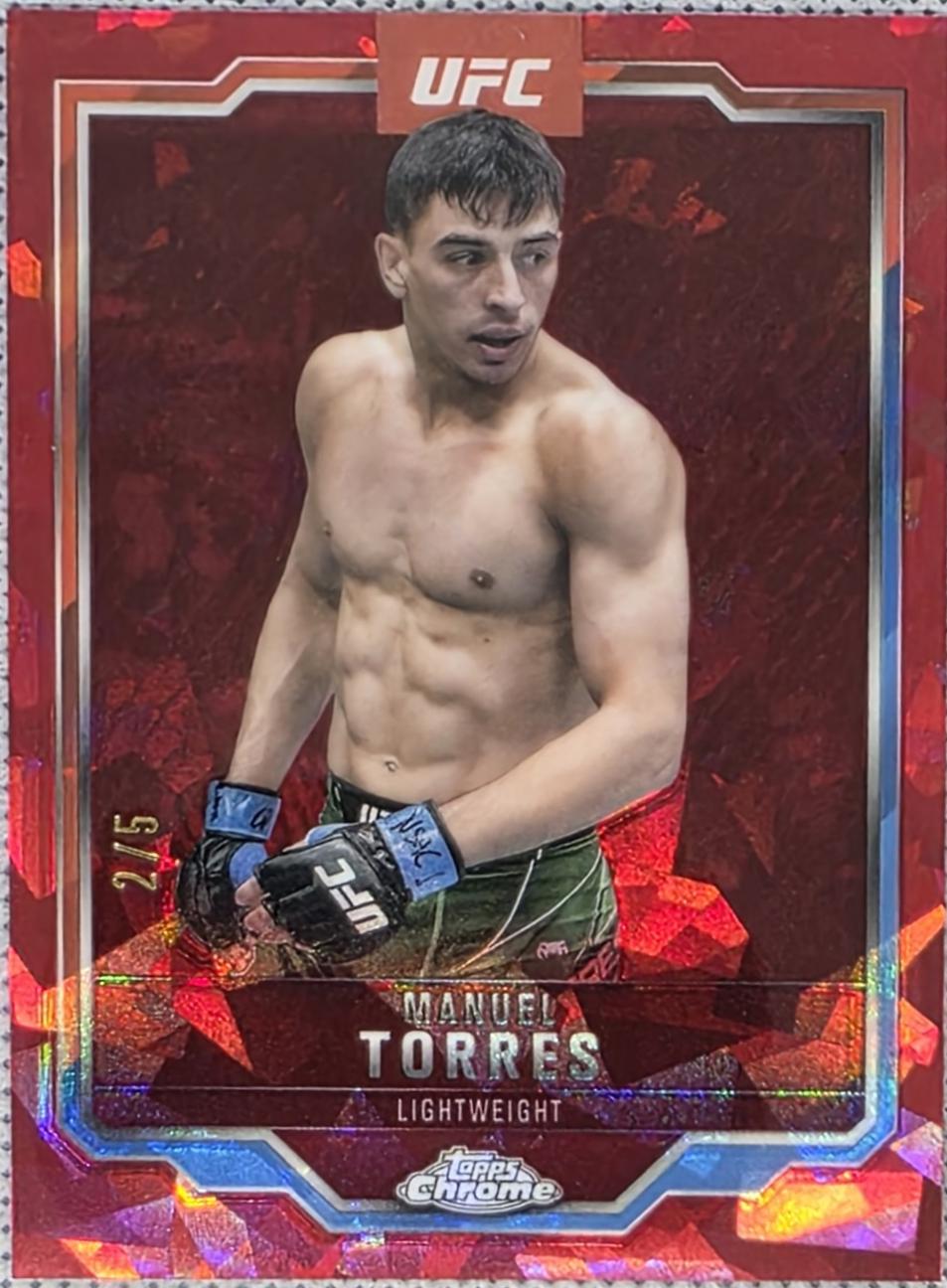 Manuel Torres 2025 Topps Chrome Sapphire UFC Base Sapphire #96 Red Sapphire