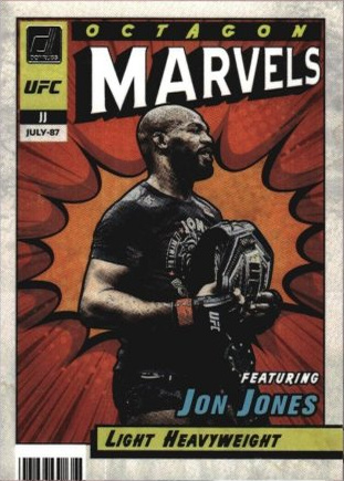 Jon Jones 2022 Panini Donruss UFC Octagon Marvels #2 Press Proof Black