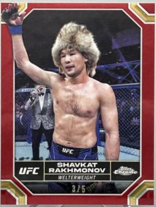 Shavkat Rakhmonov 2024 Topps Chrome UFC Base #177 Red Refractor
