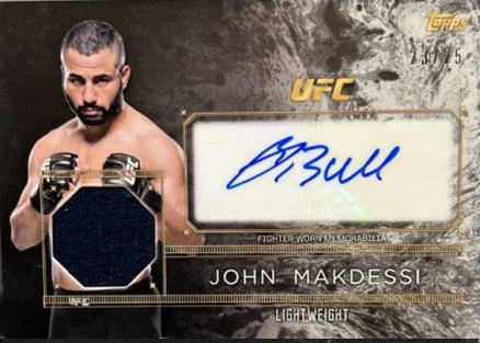 John Makdessi 2016 Topps UFC Top of the Class Top of the Class Autograph Relic #TCAR-JMA Silver