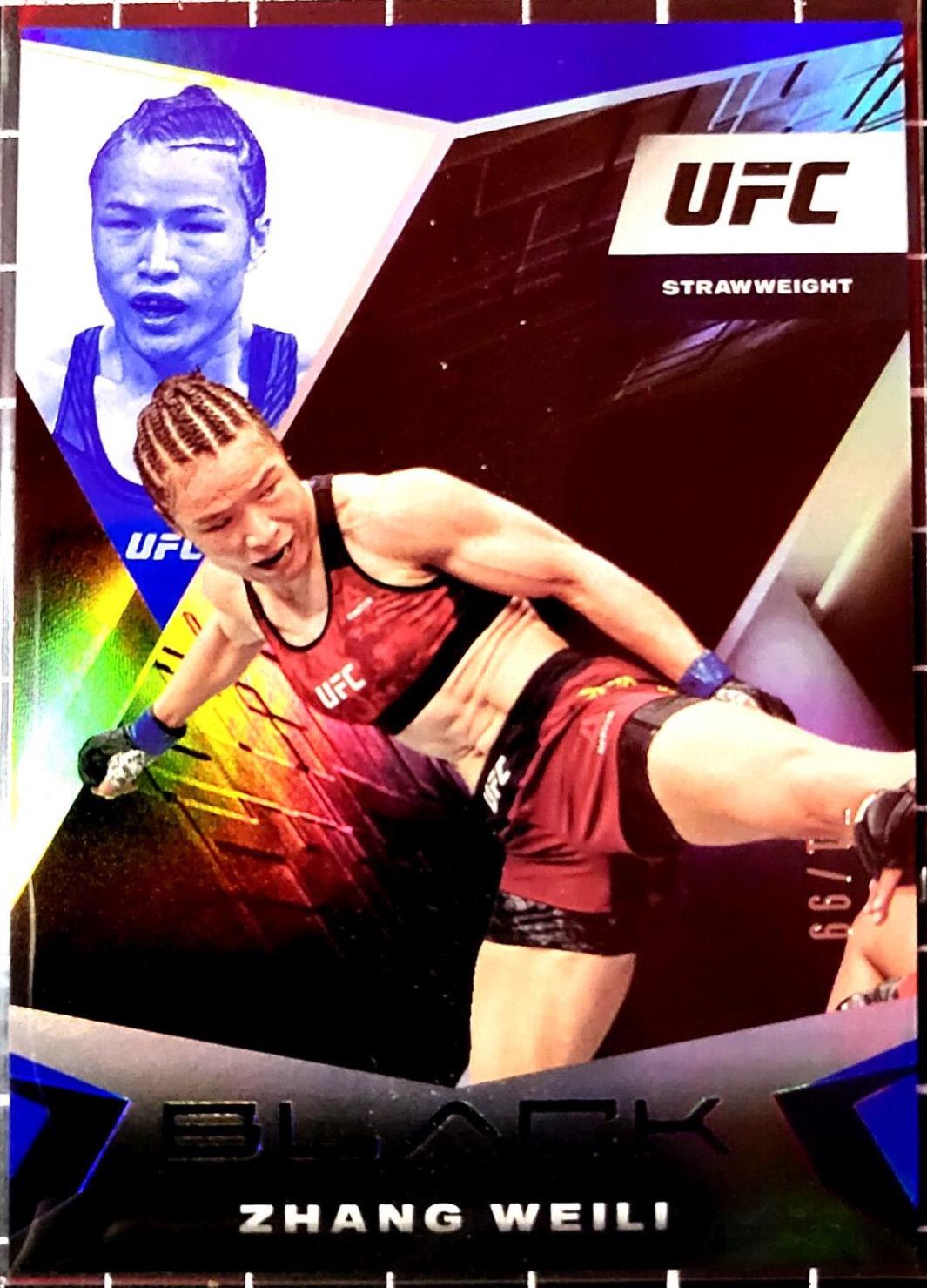 Zhang Weili 2021 Panini Chronicles UFC Base Black #120 Blue