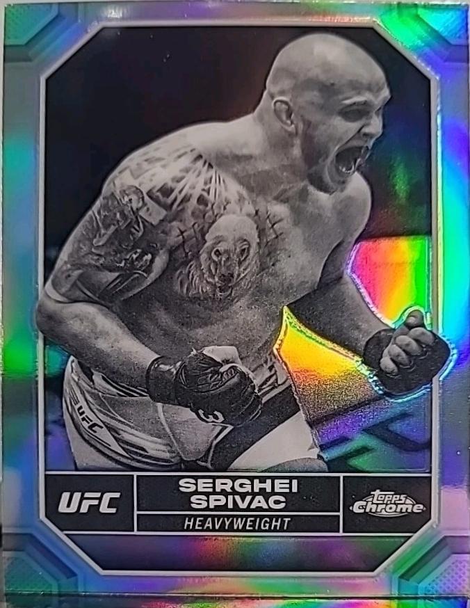 Serghei Spivac 2024 Topps Chrome UFC Base #176 Negative Refractor