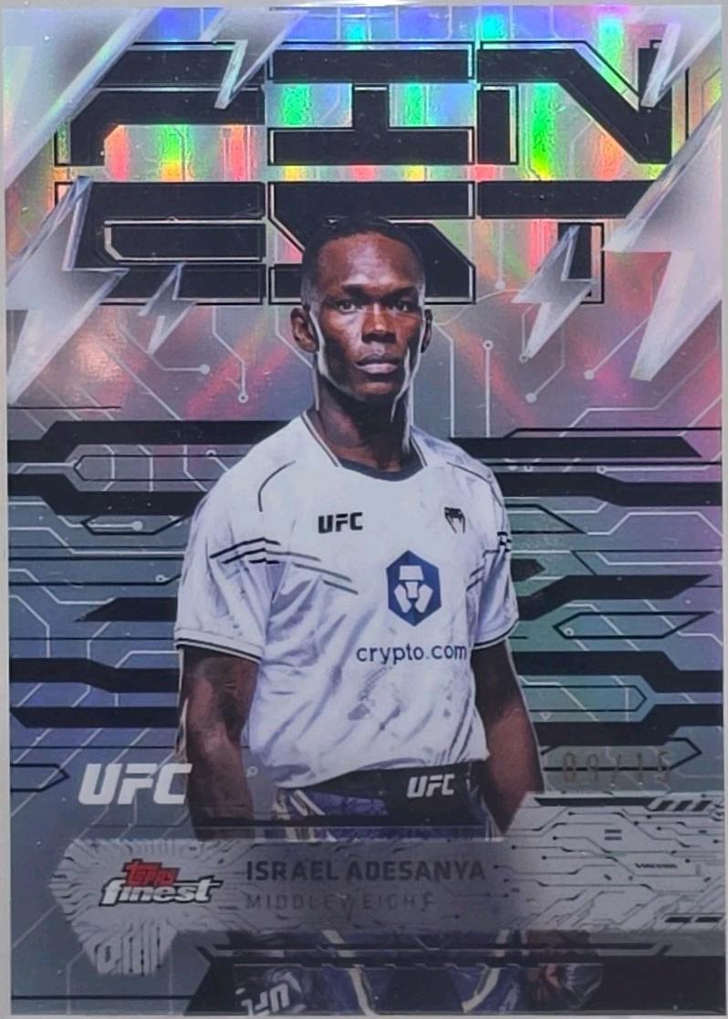 Israel Adesanya 2025 Topps Finest UFC Base Rare #253 Black Refractor