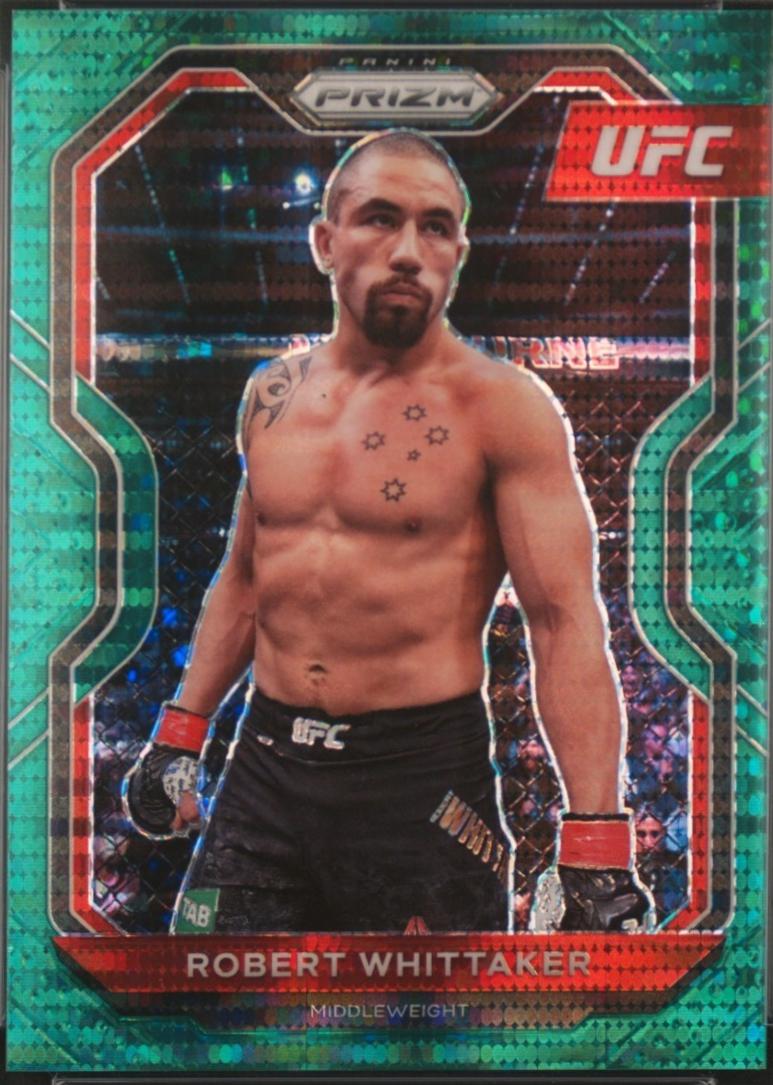 Robert Whittaker 2021 Panini Prizm UFC Base #11 Green Pulsar