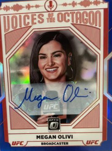 Megan Olivi 2022 Panini Donruss Optic UFC Voices of the Octagon Signatures #123 Blue