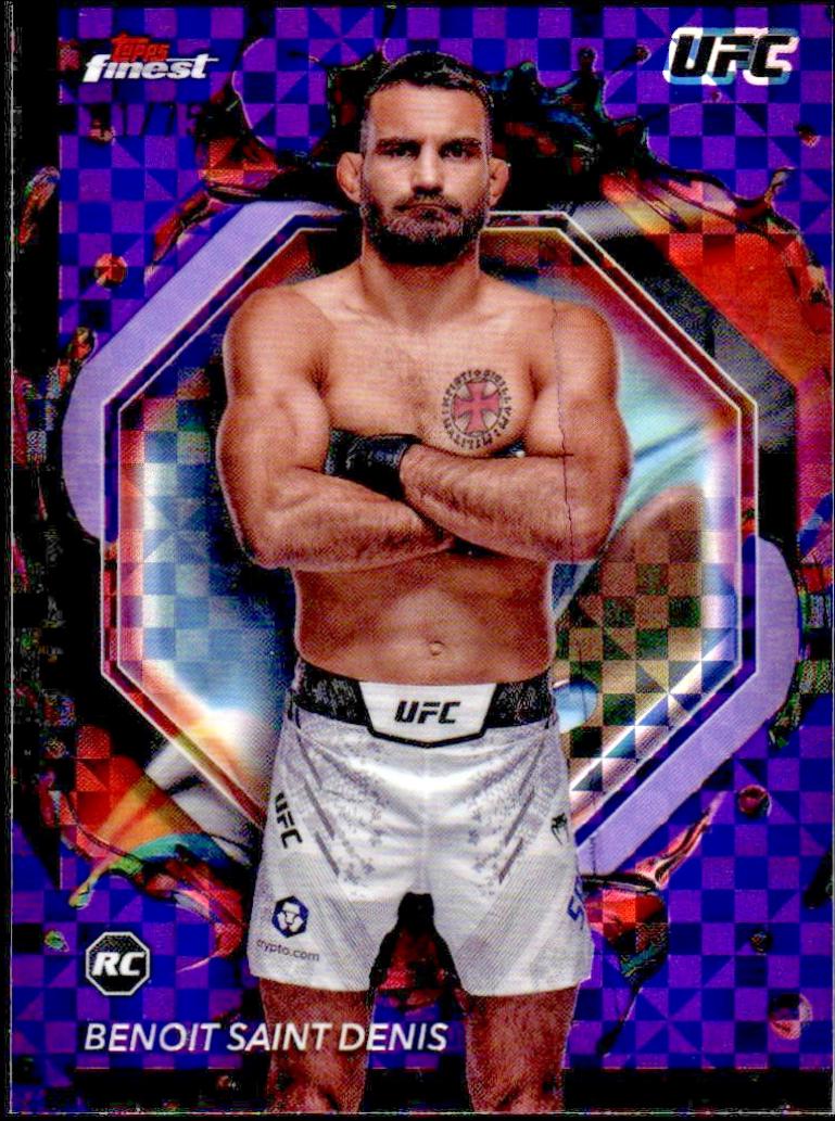Benoit Saint Denis 2024 Topps Finest UFC Base Rare #243 Purple Checkerboard Refractor