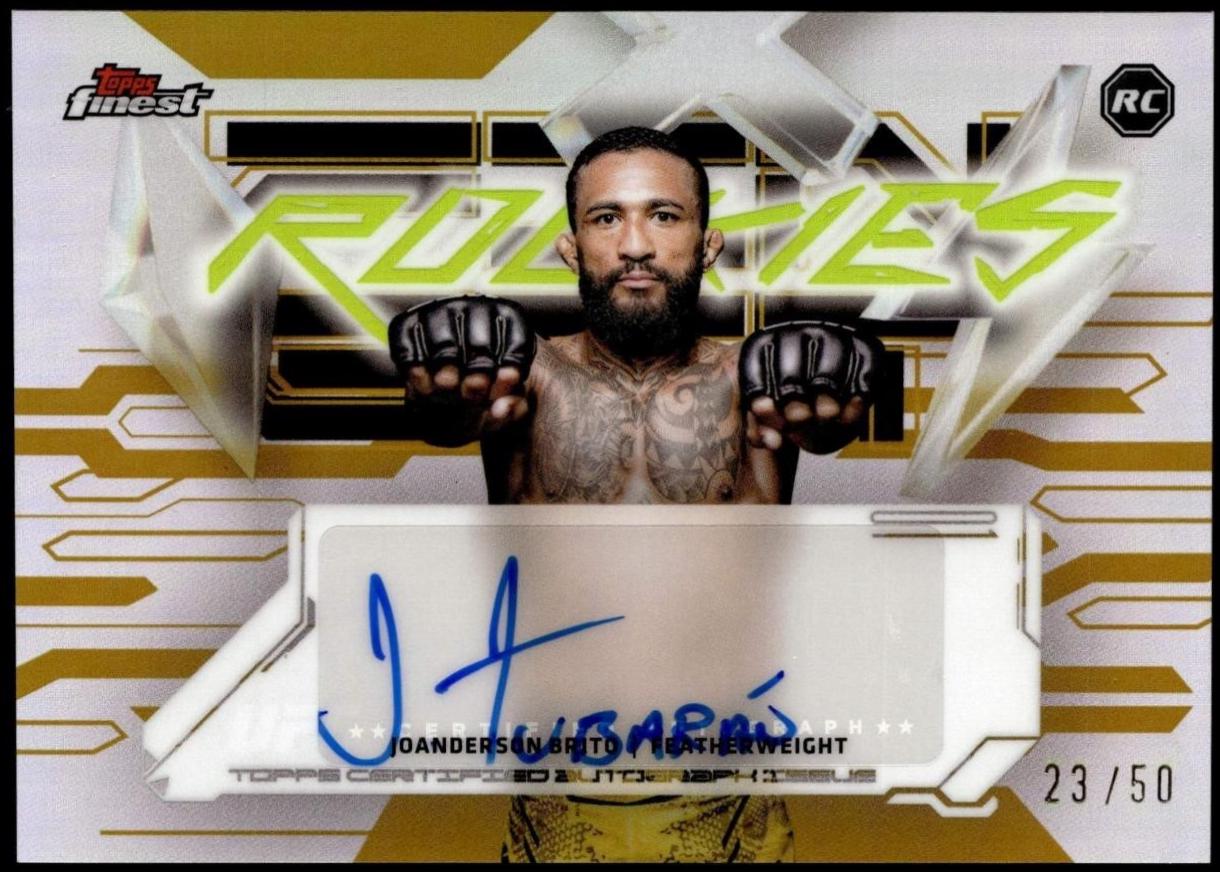 Joanderson Brito 2025 Topps Finest UFC Finest Rookie Autographs #FRA-JB Gold Refractor