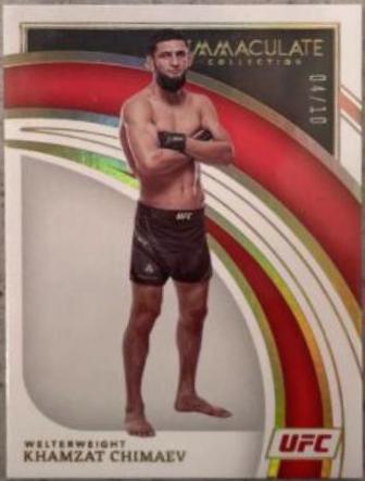 Khamzat Chimaev 2022 Panini Immaculate UFC Base #78 Gold