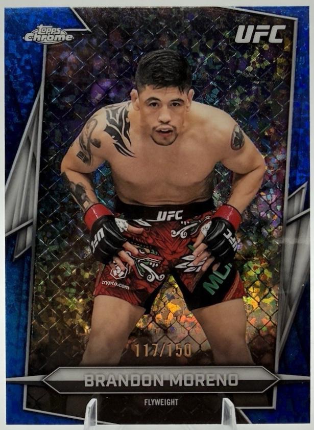 Brandon Moreno 2026 Topps Chrome UFC Base #162 Blue Mini Diamonds Refractor