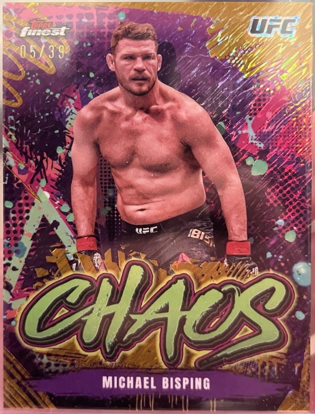 Michael Bisping 2024 Topps Finest UFC Chaos #CHA-20 Gold Shimmer Refractor