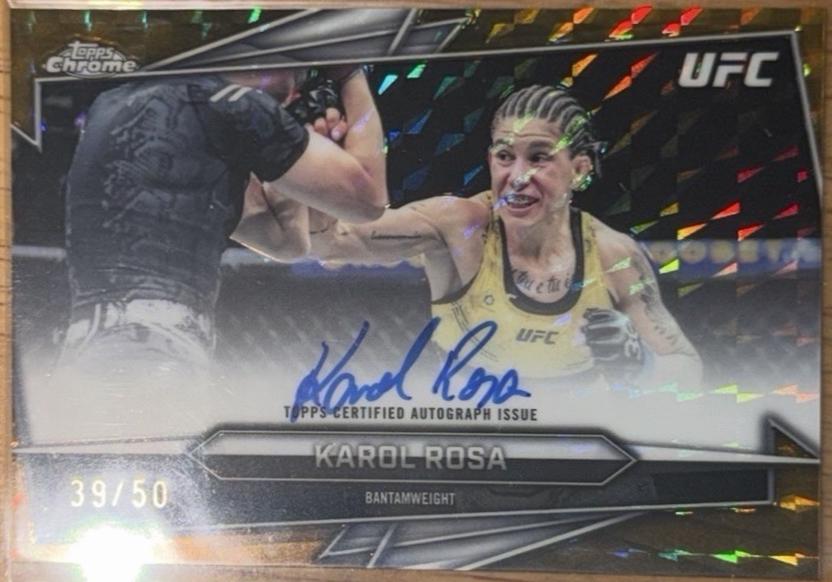 Karol Rosa 2026 Topps Chrome UFC Base Autographs #BAV-KR Gold Refractor