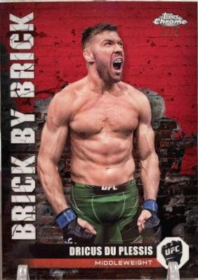 Dricus Du Plessis 2024 Topps Chrome UFC Brick by Brick #BYB-17 Red Refractor