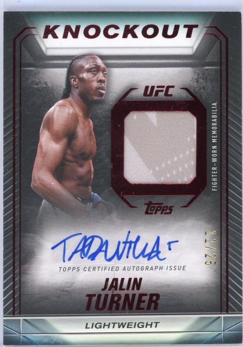 Jalin Turner 2024 Topps Knockout UFC Knockout Autograph Relics #KAR-JTR Platinum