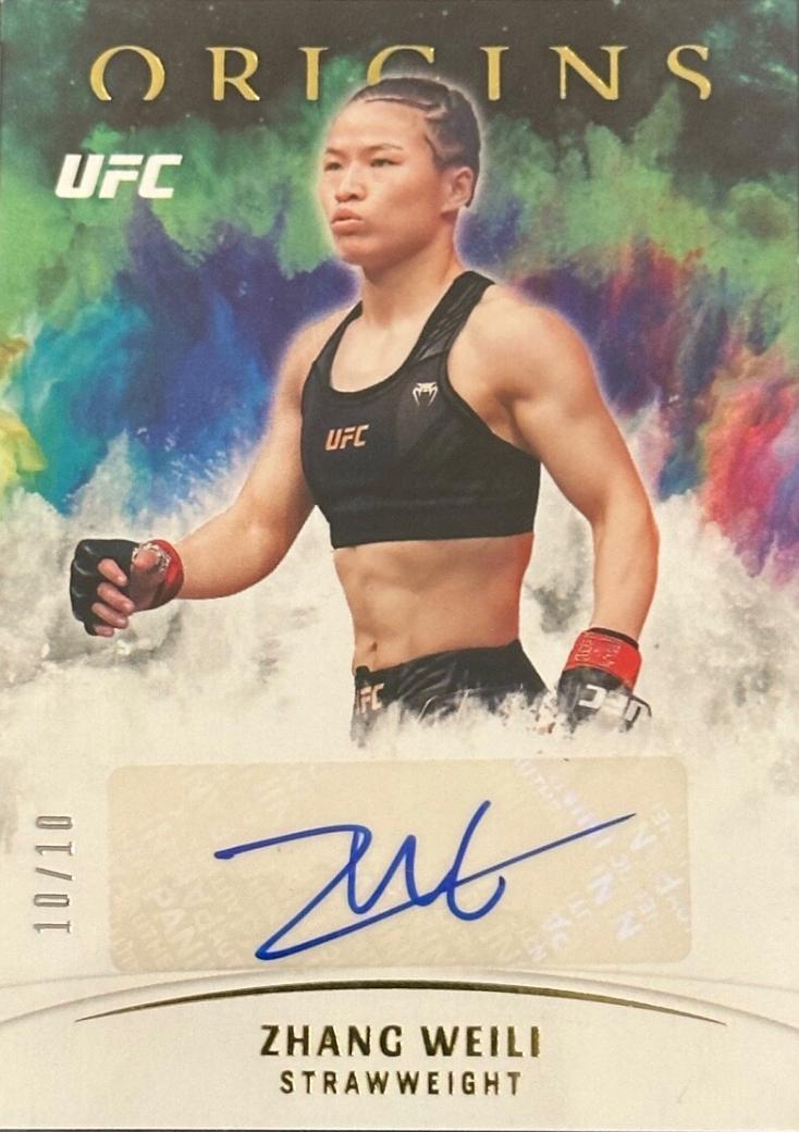 Zhang Weili 2022 Panini Chronicles UFC Origins Autographs #35 Platinum