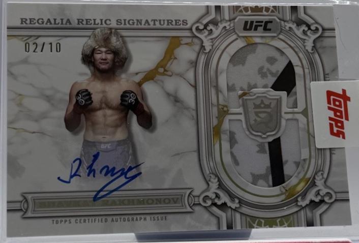 Shavkat Rakhmonov 2024 Topps Royalty UFC Regalia Relic Signatures #RRS-SRV Gold