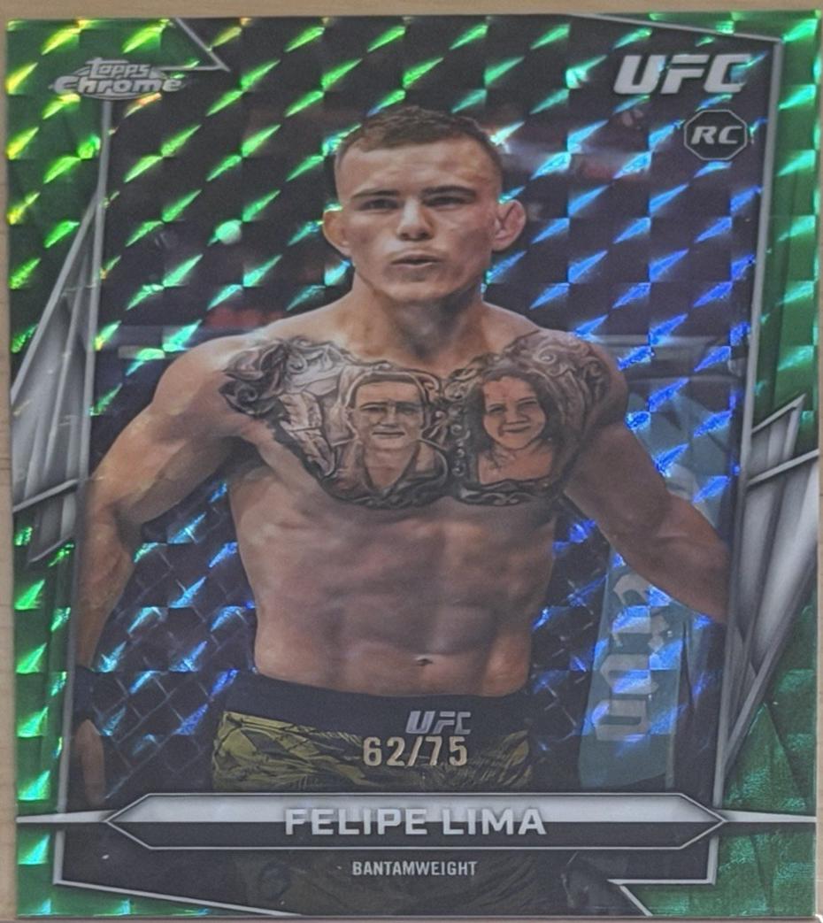 Felipe Lima 2026 Topps Chrome UFC Base #160 Green Geometric Refractor