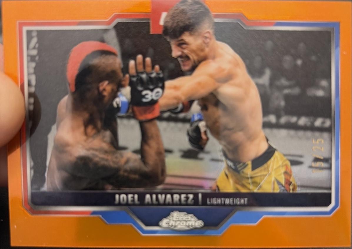 Joel Alvarez 2025 Topps Chrome Sapphire UFC Base Sapphire #65 Orange Sapphire