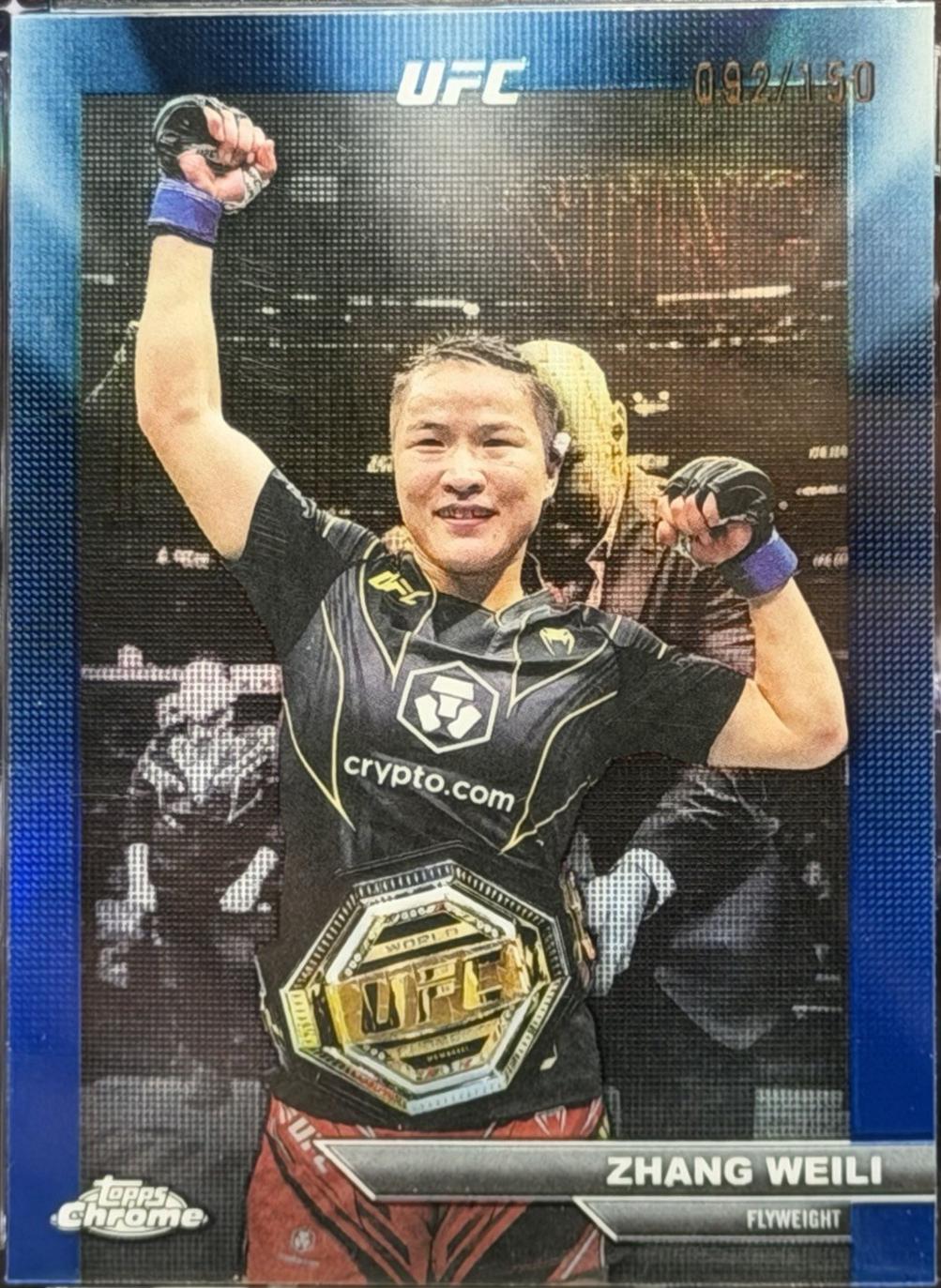 Zhang Weili 2026 Topps Chrome UFC Manifesting Moments #MM-7 Blue Refractor